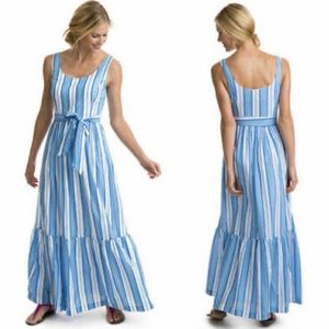 💙 NWOT Vineyard Vines Ocean Stripe Tiered Maxi Dress